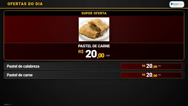 Prévia do Oferta do dia com faixa dinâmica