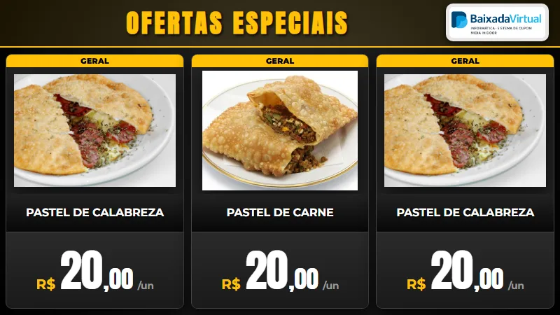 Prévia do Ofertas especiais com três produtos