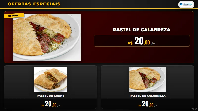Prévia do Encarte premium em tema escuro